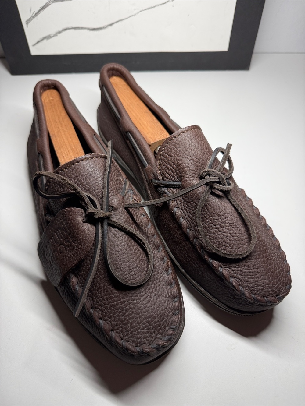 Minnetonka Men's Moosehide in Classic Chocolate US Size 10